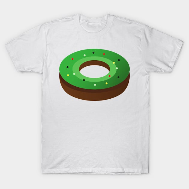 Simple Matcha Green Tea Donut with Sprinkles T-Shirt by InkyArt